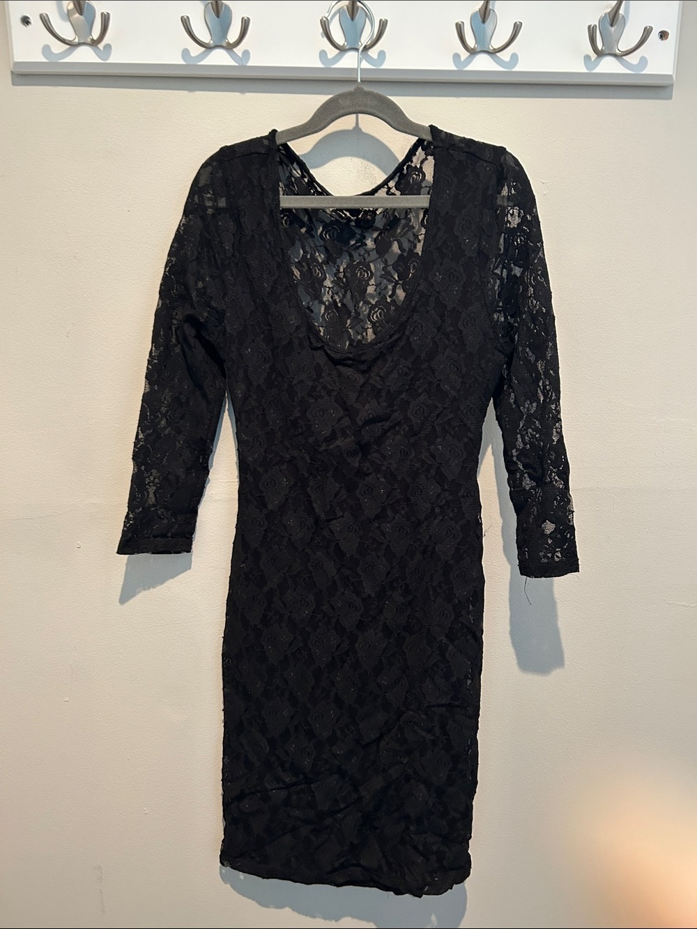 Guess Black Lace Bodycon Dress - Classic Women's Evening Dress